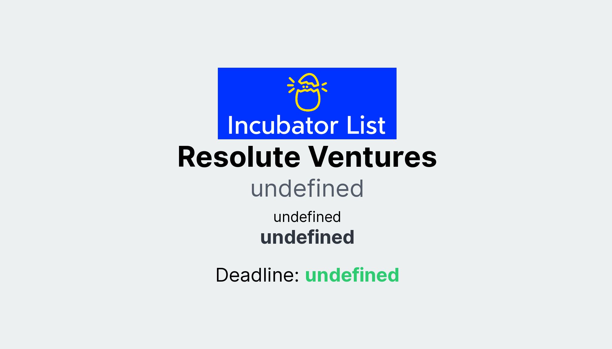 Resolute Ventures Key Information